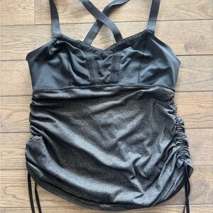 Lululemon Black and Charcoal Ruched Tank Top